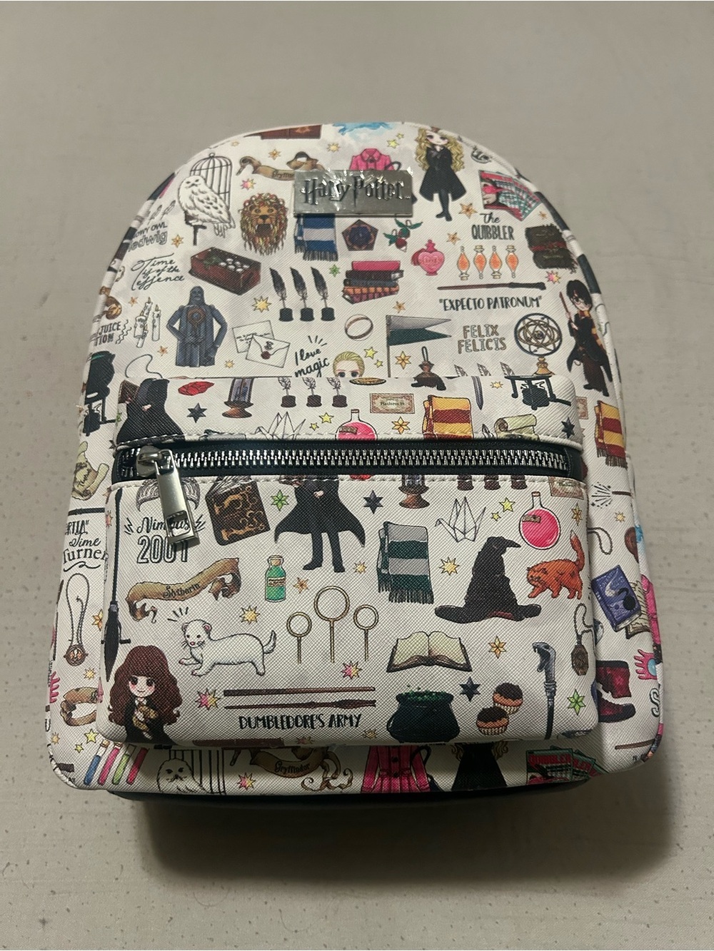 Warner Bros. Kids White Multi-Color Harry Potter Icon Print Mini Backpack